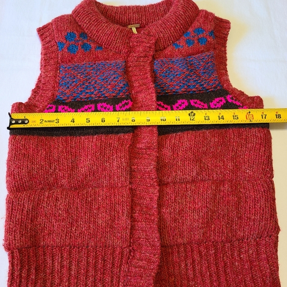 Free People Women's Fair Isle Wool Blend Sweater Vest sz M - Picture 2 of 7